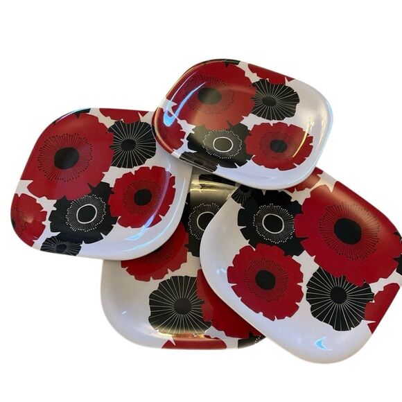 Marimekko for Target Kukkatori Square Melamine Plates, set of 4 - Picture 9 of 9